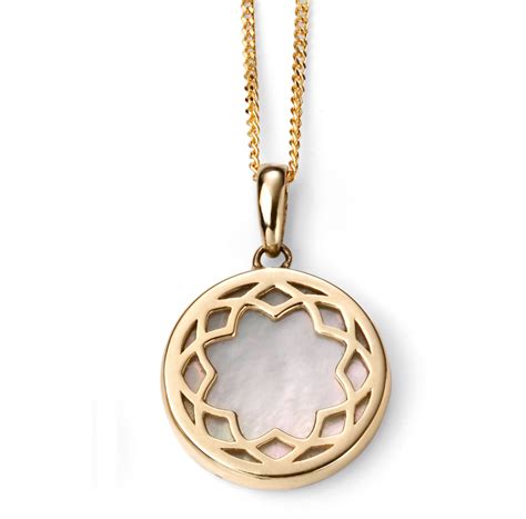 9ct Yellow Gold Mother-of-Pearl Pendant | Gold Necklace | Amulet Fine Jewellery - Handmade ...