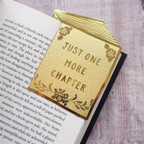 'Just One More Chapter' Brass Bookmark By Literary Emporium