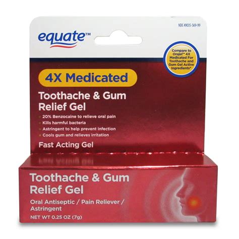 Equate 4X Medicated Toothache & Gum Relief Oral Pain Gel, 0.25 oz - Walmart.com - Walmart.com