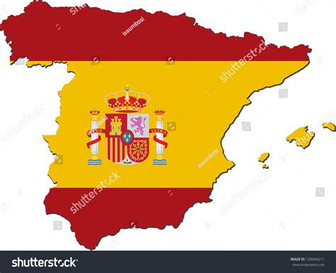 Map Spain National Flag Isolated On Stock Vector 126694211 - Shutterstock