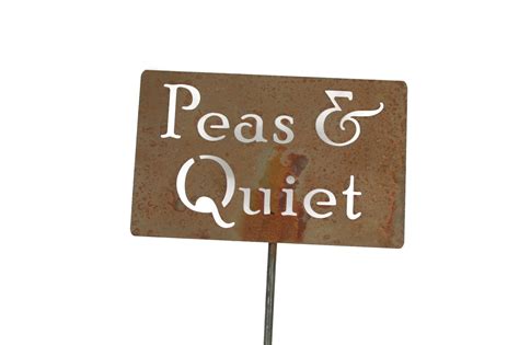 Peas & Quiet Metal Garden Stake Sign, Small to XL
