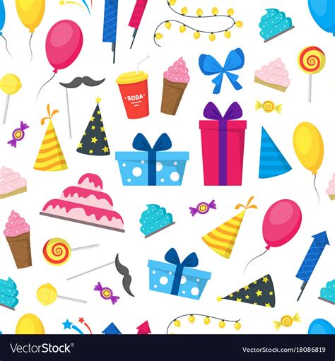 Cartoon party holiday background pattern Vector Image