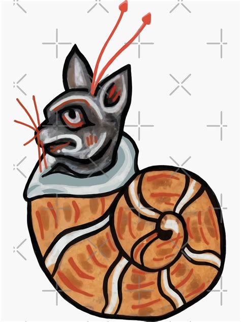 "Snail-Cat: A Medieval Meme, early 1300s" Sticker for Sale by ebrawne ...