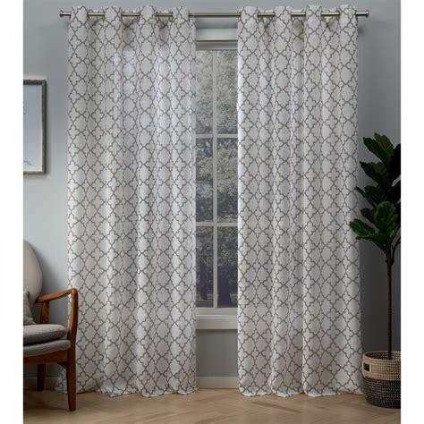 Exclusive Home Curtains 2 Pack Helena Printed Sheer Grommet Top Curtain ...