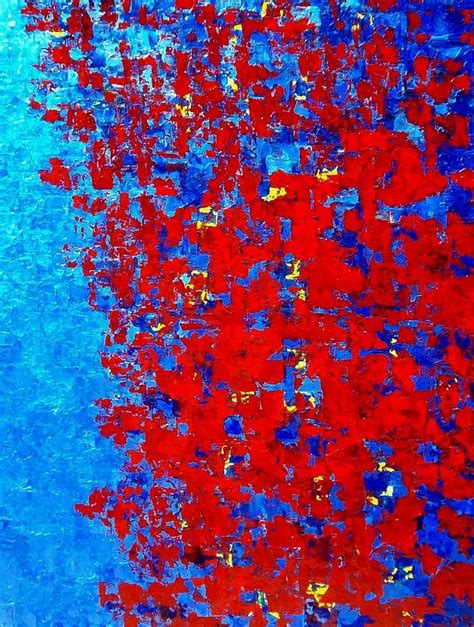 Red and Blue Abstract Painting autumnal variation by Holly Anderson | Blue abstract painting ...