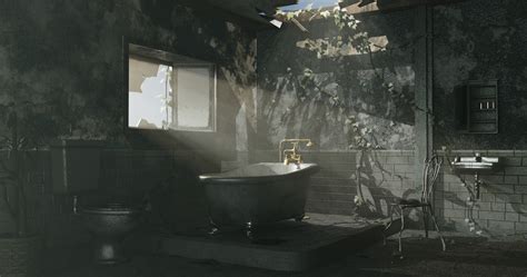 ArtStation - Dimly lit bathroom