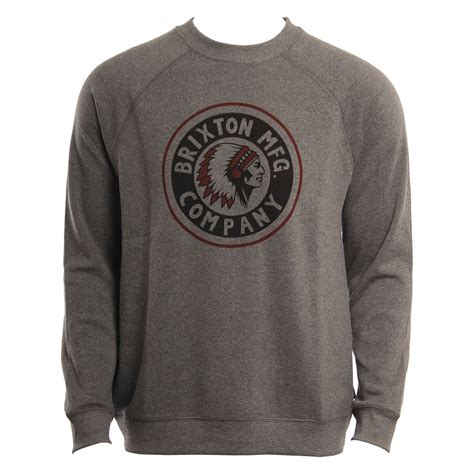 Brixton Clothing Mens Sweatshirt Rival Heather Grey | Brixton clothing, Sweatshirts, Mens ...