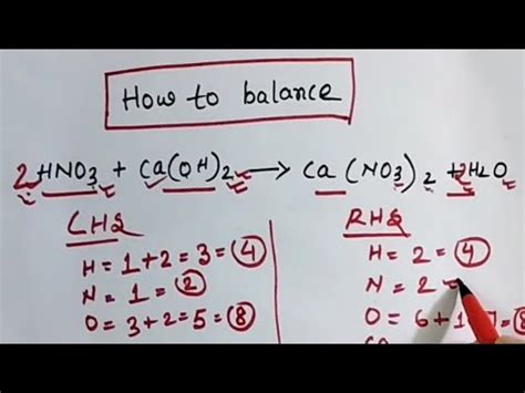 How to balance HNO3 + Ca(OH)2 = Ca(NO3)2 + H2O - YouTube