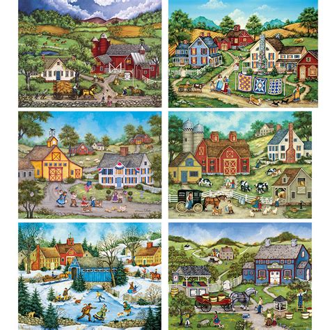 Set of 6: Bonnie White 300 Large Piece Jigsaw Puzzles | Spilsbury