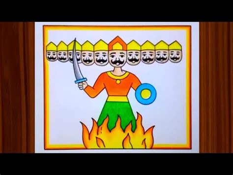 How to draw Ravan step by step / Easy Ravan Drawing / Dussehra Drawing ...