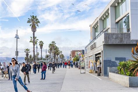 People Taking a Walk Along Venice Beach Boardwalk Editorial Stock Image ...