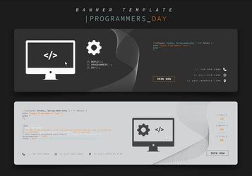 Banner template with coding text design in dark Vector Image