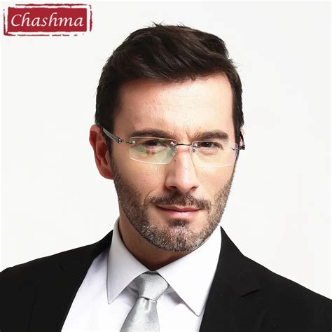 Chashma Brand Eyewear Men Glasses Optical Frame Rimless Light Pure ...