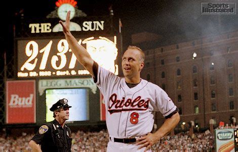 Cal Ripken Jr. receiving a standing ovation after getting record for most consecutive games ...