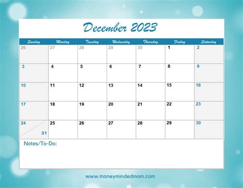 Free December Calendar Printable Templates for 2023 & 2024