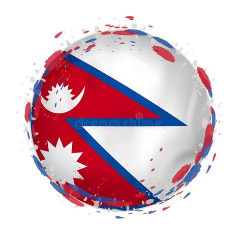 Nepal Round Flag Seamless Pattern. Nepalese Background. Vector Circle Icons. Geometric Symbols ...