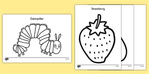 FREE! - Very Hungry Caterpillar Colouring Pages- easy to print off.