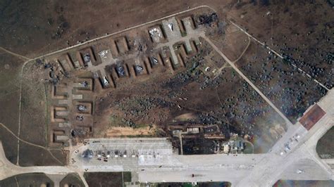 Satellite Images Show Massive Destruction At Russian Air Base On Crimea