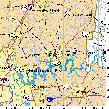 Gallatin, Tennessee (TN) ~ population data, races, housing & economy