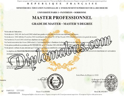 Buy degree Université de Paris postgraduate diploma. | Diplomabus ...