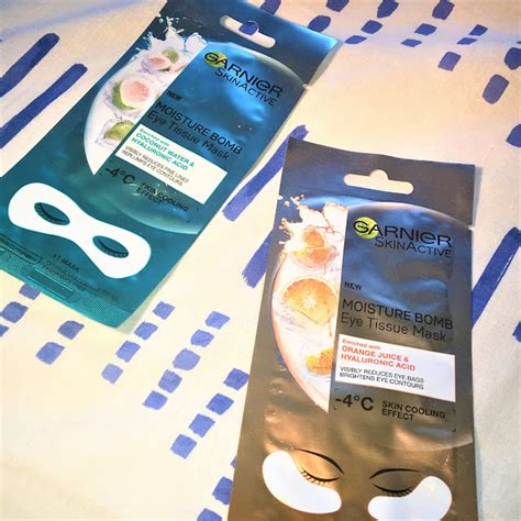 Garnier Moisture Bomb Hyaluronic Eye Tissue Masks Review - Laura ...