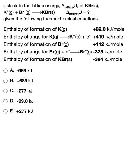 Solved The lattice enthalpy of NaF is -926 kJ/mol. This | Chegg.com