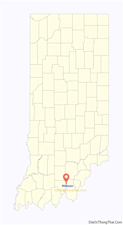 Map of Milltown town, Indiana