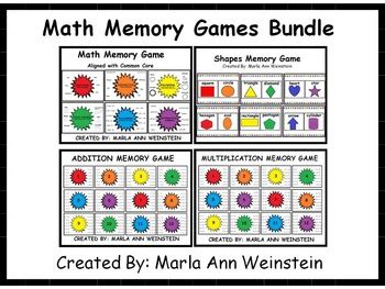 Math Memory Games Bundle by Marla Ann Weinstein | TpT