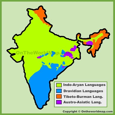 Map of languages in India - Ontheworldmap.com