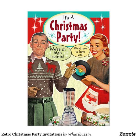 Funny Christmas Party Invitations | Holidays 2022 | Zazzle | Vintage christmas party, Vintage ...