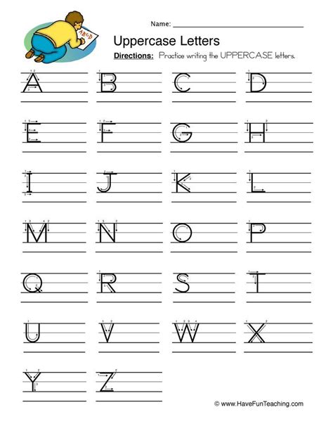 Uppercase Letters Writing Worksheet - Have Fun Teaching | Capital letters worksheet, Writing ...