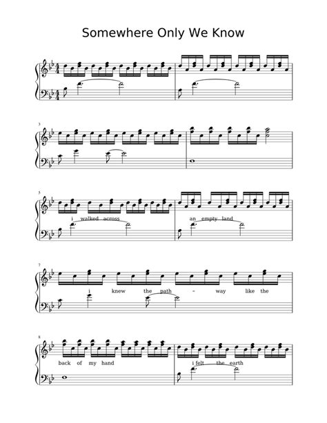 Somewhere Only We Know - Lilly Allen Sheet music for Piano | Download ...