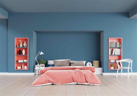 Blue Two Colour Combination for Bedroom Walls & Images Gallery