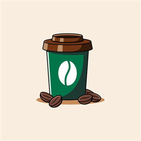 Coffee cup with coffee beans illustration 5171120 Vector Art at Vecteezy