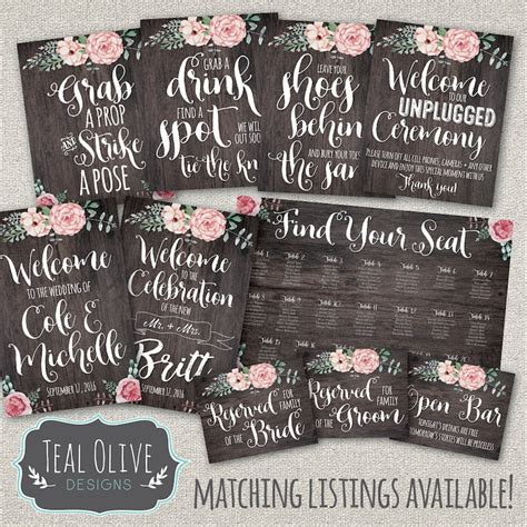 Unplugged Wedding Sign Rustic Chic Wedding Wedding Poster - Etsy