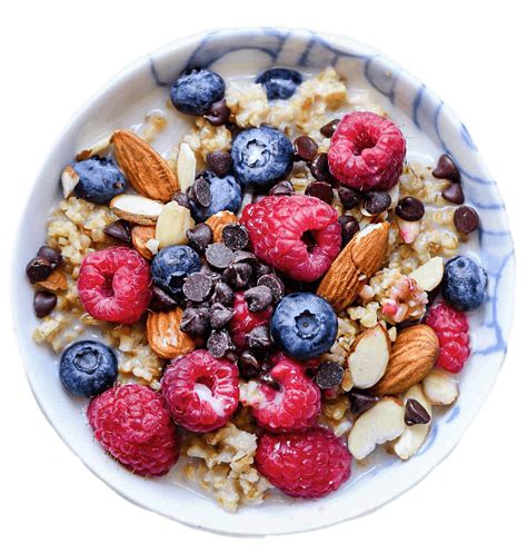 Oatmeal With Berries and Almonds transparent PNG - StickPNG