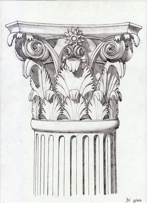 Corinthian Column Drawing at PaintingValley.com | Explore collection of Corinthian Column Drawing