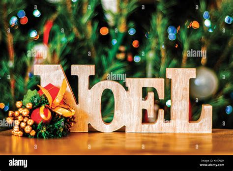 The first Noel - Home-made Christmas decoration Stock Photo - Alamy