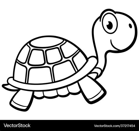 Outlined turtle cartoon design Royalty Free Vector Image