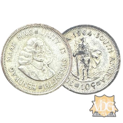 South Africa-1964 10 Cent .50 Silver Coin | VDG Militaria