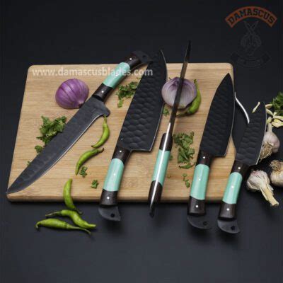 Chef Knife Set with Leather Roll | Handcrafted Kitchen Knives Sets