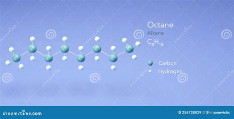 Octane, Molecular Structures, Alkane, 3d Model, Structural Chemical Formula And Atoms With Color ...