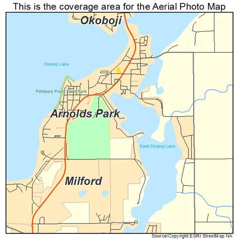 Aerial Photography Map of Arnolds Park, IA Iowa