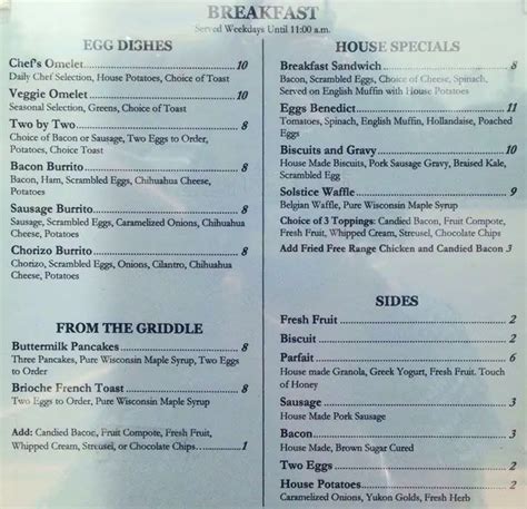 Solstice Menu, Menu for Solstice, Western Springs, Chicago - Urbanspoon/Zomato