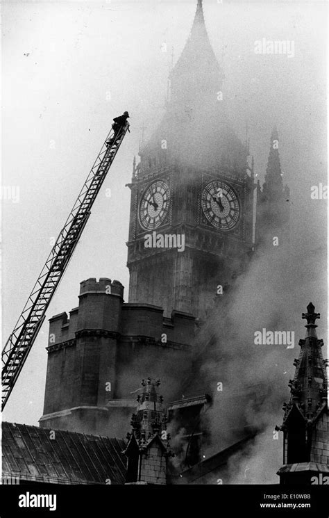 Big Ben is seen behind all the smoke after a bombing at the House of Stock Photo: 69476047 - Alamy