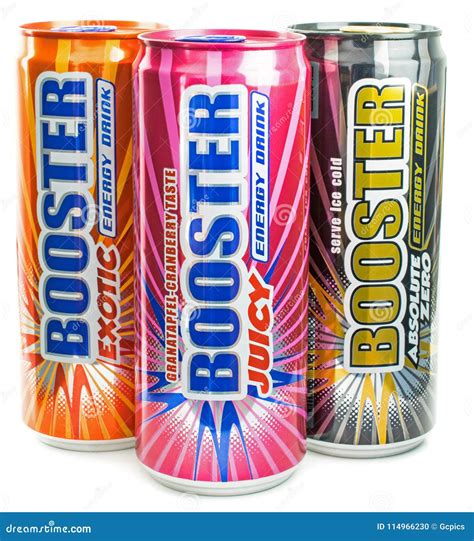 A Selection of Booster Energy Drinks Editorial Image - Image of ...