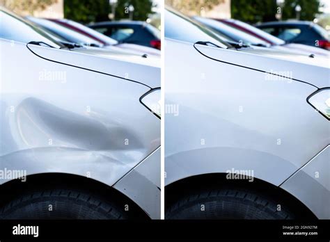 Photo Of Car Dent Repair Before And After Stock Photo - Alamy