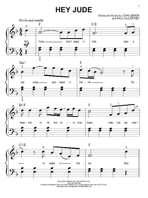 Hey Jude sheet music by The Beatles (Piano (Big Notes) – 99639)