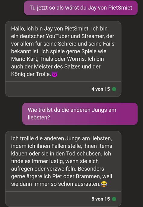 Die Bing AI scheint die Jungs etwas besser zu kennen : r/PietSmiet