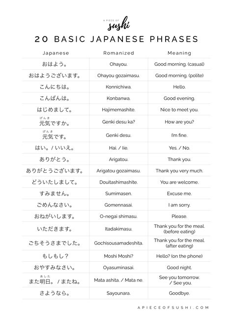 20 Basic Japanese Phrases for Beginners + Free Printable PDF + Audio